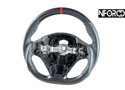 BMW F-Series Flat-Bottom D-Shape Steering Wheel Real Matte/Dry Carbon Fibre & Perforated Leather | 1 2 3 4 Series F20 F21 F22 F23 F30 F31 F32 F33 F34 F35 | M Sport Style Tri-Colour Stitch | OEM Replacement Retrofit Performance Upgrade