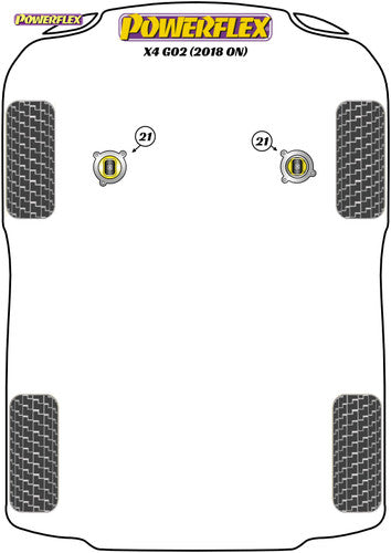 Powerflex Black Series 95A Engine/Motor Mount Polyurethane Bush Inserts for BMW X4 (G02) 2018+ - Fast Road & Track Drivetrain/Torque Mount Void Fillers - Improves Gear Shift & Traction - PFF5-4020BLK - Replaces OE 22112284817/22112284818 (Pair)