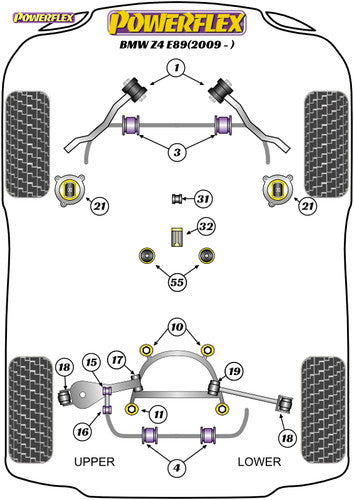 Powerflex PFF5-4631 Polyurethane Shifter Bushing - Front Oval Selector Arm Bush for BMW Z4 E89 (2009-on) - Gear Lever/Gearstick/Shift Linkage Carrier Mount Manual Gearbox Upgrade - Replaces OE 25117507695