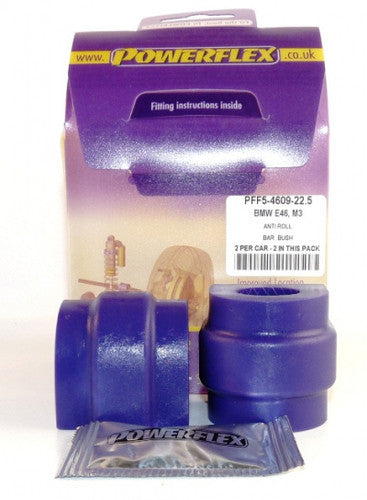 Powerflex Rear Sway/Stabilizer/Anti-Roll Bar D-Bushes/Bushings 22.5mm for BMW E46 M3 (CSL) & Z4 M (E85/E86) - Poly/Polyurethane ARB Bracket/Mount Bushes PFR5-4609-22.5 (Pair) OEM 33552282682