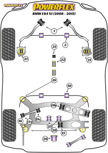 Powerflex Stainless Clutch Fork Pivot Ball Stud / Release & Throw-Out Arm Pivot for BMW X1 (E84) 2008-2015 Manual - Replaces OE 21511223328 - PFF5-470