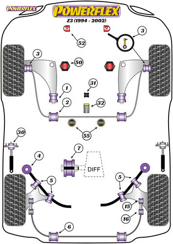Powerflex PFF5-4631 Front Selector Carrier Mount (Oval) for BMW Z3 (E36/7) 1994-2002 Manual Transmission - Polyurethane Shifter/Shift Linkage Bushing - Gear Lever Support Bush - Replaces OEM 25117507695