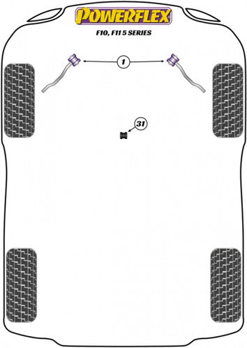 Powerflex PFF5-4630 Polyurethane Gear Selector/Shifter Linkage Bush (Round Type) for BMW 5 Series F10 F11 Manual – Shift Arm Front Bushing, Gearstick/Selector Rod Pivot Upgrade – Replaces OE 25117519669 | Transmission Linkage Bush
