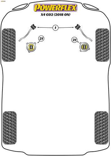 Powerflex Front Tension Strut/Radius Arm Suspension Bush Kit for BMW X4 G02 (2018+) – Polyurethane 95A Polybush Control/Thrust/Wishbone Bushings, Front Lower Arm Upgrade – PFF5-2601 – Replaces 31108854990 31108854989