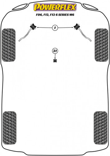 Powerflex PFF5-4631 Gear Selector Carrier Front Bush (Oval) - Polyurethane Shifter/Shift Linkage Bushing Upgrade for BMW 6 Series F06 F12 F13 incl M6 - Replaces OE 25117507695 - Gear Lever Support/Transmission Linkage Mount