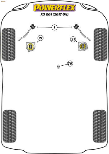 Powerflex Front Radius Arm Bush - X3 G01 (2017 on) - PFF5-2601