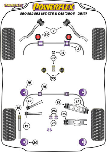 Powerflex PFF5-4631 Shifter/Selector Carrier Front Bush 26mm Oval Polyurethane | BMW M3 E90 E92 E93 (E9x) 2006-2013 | Gear Lever Support/Transmission Linkage Bushing | Replaces OEM 25117507695