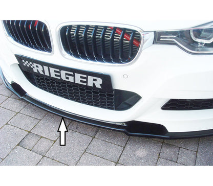 Rieger Tuning Front Splitter/Lip Spoiler for BMW 3 Series F30/F31 M Sport (LCI Facelift) - Gloss Black or Matte Black ABS - Add-On Front Apron/Ch
