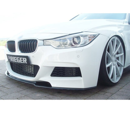 Rieger Tuning Front Splitter/Lip Spoiler for BMW 3 Series F30/F31 M Sport (LCI Facelift) - Gloss Black or Matte Black ABS - Add-On Front Apron/Ch