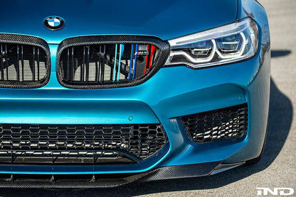 RKP Gloss Carbon Fibre Front Lip Spoiler Splitter for BMW 5 Series M5 F90 Pre-LCI (2017-2020) - Front Bumper Chin Spoiler/Aero Lip, Carbon Fiber OE+ Upgrade, Pre-Facelift Lower Splitter/Front Valance