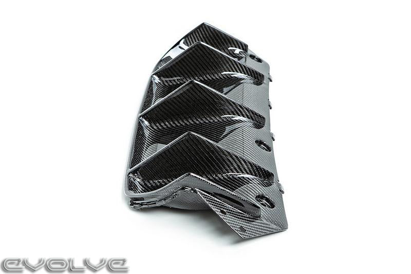 RKP Carbon Fibre Rear Diffuser / Valance for BMW M5 F90 (5 Series) | Gloss 2x2 Twill Carbon Fiber Rear Bumper Insert, Skirt & Splitter Trim | Triple-Fin Design | OEM-Plus Fit | Made in USA