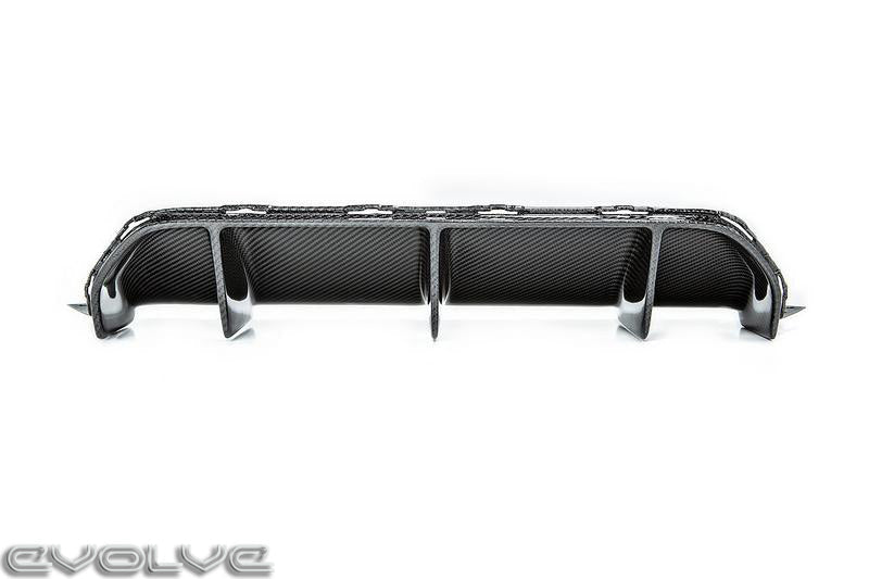 RKP Carbon Fibre Rear Diffuser / Valance for BMW M5 F90 (5 Series) | Gloss 2x2 Twill Carbon Fiber Rear Bumper Insert, Skirt & Splitter Trim | Triple-Fin Design | OEM-Plus Fit | Made in USA