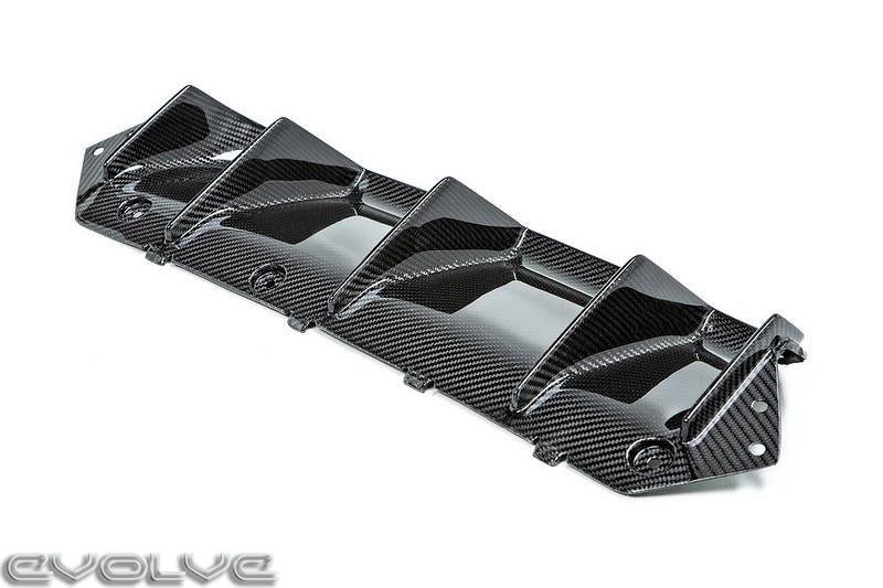 RKP Carbon Fibre Rear Diffuser / Valance for BMW M5 F90 (5 Series) | Gloss 2x2 Twill Carbon Fiber Rear Bumper Insert, Skirt & Splitter Trim | Triple-Fin Design | OEM-Plus Fit | Made in USA