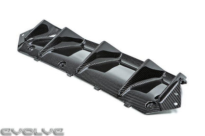 RKP Carbon Fibre Rear Diffuser / Valance for BMW M5 F90 (5 Series) | Gloss 2x2 Twill Carbon Fiber Rear Bumper Insert, Skirt & Splitter Trim | Triple-Fin Design | OEM-Plus Fit | Made in USA