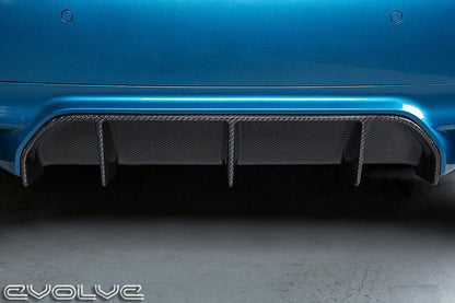 RKP Carbon Fibre Rear Diffuser / Valance for BMW M5 F90 (5 Series) | Gloss 2x2 Twill Carbon Fiber Rear Bumper Insert, Skirt & Splitter Trim | Triple-Fin Design | OEM-Plus Fit | Made in USA