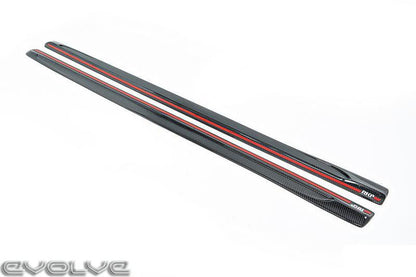 RKP Composites Carbon Fibre Side Skirt Extensions for BMW 2 Series F87 M2 2016-2021 & M2 Competition (M2 Comp) - Carbon Fiber Side Skirts/Sills, Rocker Panel Side Blades/Splitters, 2x2 Twill Weave, Vacuum Infused - Aero Skirts/Rocker Extensions