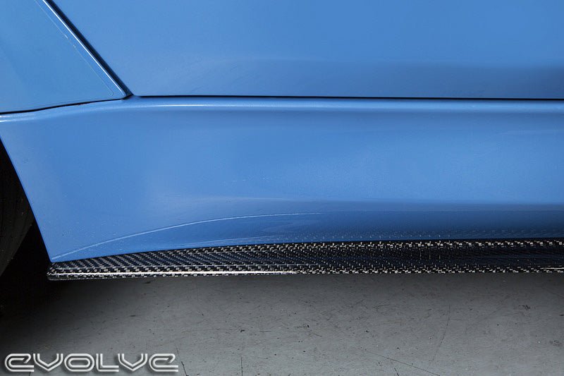 RKP Composites Carbon Fibre Side Skirts for BMW 3 Series F80 M3 (2014-2018) - Direct-Fit Side Skirt Extensions/Side Blades, 2x2 Twill, Vacuum Infused, Pair, Made in USA
