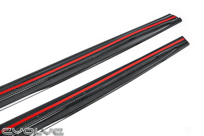 RKP Composites Carbon Fibre Side Skirts for BMW 3 Series F80 M3 (2014-2018) - Direct-Fit Side Skirt Extensions/Side Blades, 2x2 Twill, Vacuum Infused, Pair, Made in USA