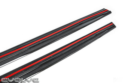 RKP Composites Carbon Fibre Side Skirts for BMW 3 Series F80 M3 (2014-2018) - Direct-Fit Side Skirt Extensions/Side Blades, 2x2 Twill, Vacuum Infused, Pair, Made in USA