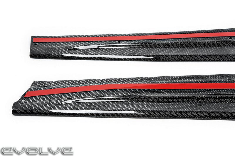 RKP Composites Carbon Fibre Side Skirts for BMW 3 Series F80 M3 (2014-2018) - Direct-Fit Side Skirt Extensions/Side Blades, 2x2 Twill, Vacuum Infused, Pair, Made in USA