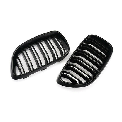 BMW 2 Series F22 F23 2012-2018 Gloss Black Twin Slat Front Kidney Grilles Pair  Coupe & Convertible  De-Chrome Upgrade  UK Stock Fast Delivery