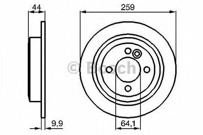 Bosch 0 986 478 601 Brake Disc / Rotor - Solid Plain Non-Vented, One-Piece, Coated Anti-Corrosion, 258.7mm x 10mm, 4-Hole (4-Stud) - OE/OEM Spec Direct-Fit Replacement, Stock Size - 0986478601