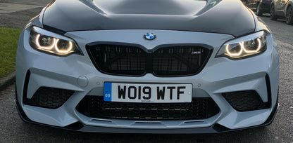 BMW M2 & M2 Competition (M2 Comp) F87 Carbon Fibre/Carbon Fiber CS Style/CS Look Front Splitter / Front Lip Spoiler - Chin Spoiler Bumper Lip Aero Add-On - Performance Lower Valance Air Dam - UK Stock, Fast Free Delivery