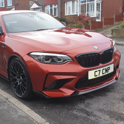 BMW M2 & M2 Competition (M2 Comp) F87 Carbon Fibre/Carbon Fiber CS Style/CS Look Front Splitter / Front Lip Spoiler - Chin Spoiler Bumper Lip Aero Add-On - Performance Lower Valance Air Dam - UK Stock, Fast Free Delivery
