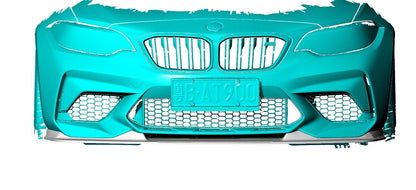 BMW M2 / M2 Competition (M2C) F87 (2016-2021) Gloss Carbon Fibre 3D Style Front Lip Splitter – M Performance Style Chin Spoiler, Front Bumper Lip & Valance