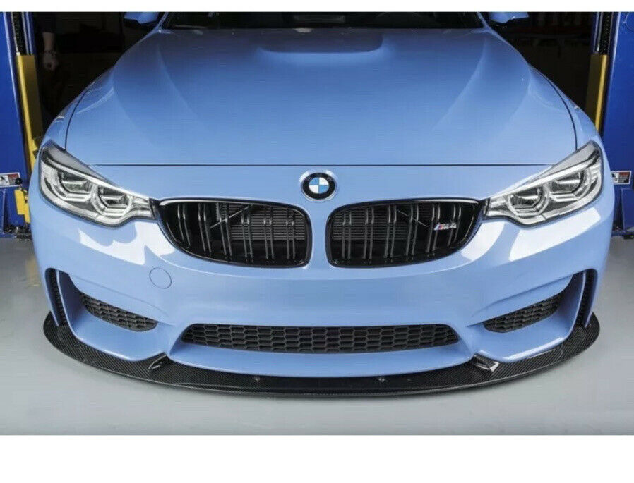 BMW M3 M4 F80 F82 F83 2014-2020 Carbon Fibre Front Lip Splitter Spoiler - 3D Design / M Performance Style - Gloss Carbon Finish - Front Bumper Lip Lower Lip Chin Spoiler Valance Air Dam Apron - F8X - UK Stock, Fast Free 2-Day Shipping