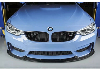 BMW M3 M4 F80 F82 F83 2014-2020 Carbon Fibre Front Lip Splitter Spoiler - 3D Design / M Performance Style - Gloss Carbon Finish - Front Bumper Lip Lower Lip Chin Spoiler Valance Air Dam Apron - F8X - UK Stock, Fast Free 2-Day Shipping