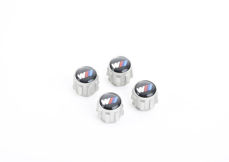Genuine BMW M Badge Valve Stem Dust Caps (Set of 4) | Alloy Wheel Tyre/Tire Air Valve Covers | OEM TPMS Safe | Fits 1-8 Series, X1-X7, Z4 incl. M2 M3 M4 M5 | M Performance/M Sport Logo | Part 36122447402