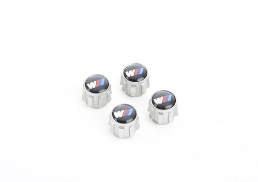 Genuine BMW M Badge Valve Stem Dust Caps (Set of 4) | Alloy Wheel Tyre/Tire Air Valve Covers | OEM TPMS Safe | Fits 1-8 Series, X1-X7, Z4 incl. M2 M3 M4 M5 | M Performance/M Sport Logo | Part 36122447402