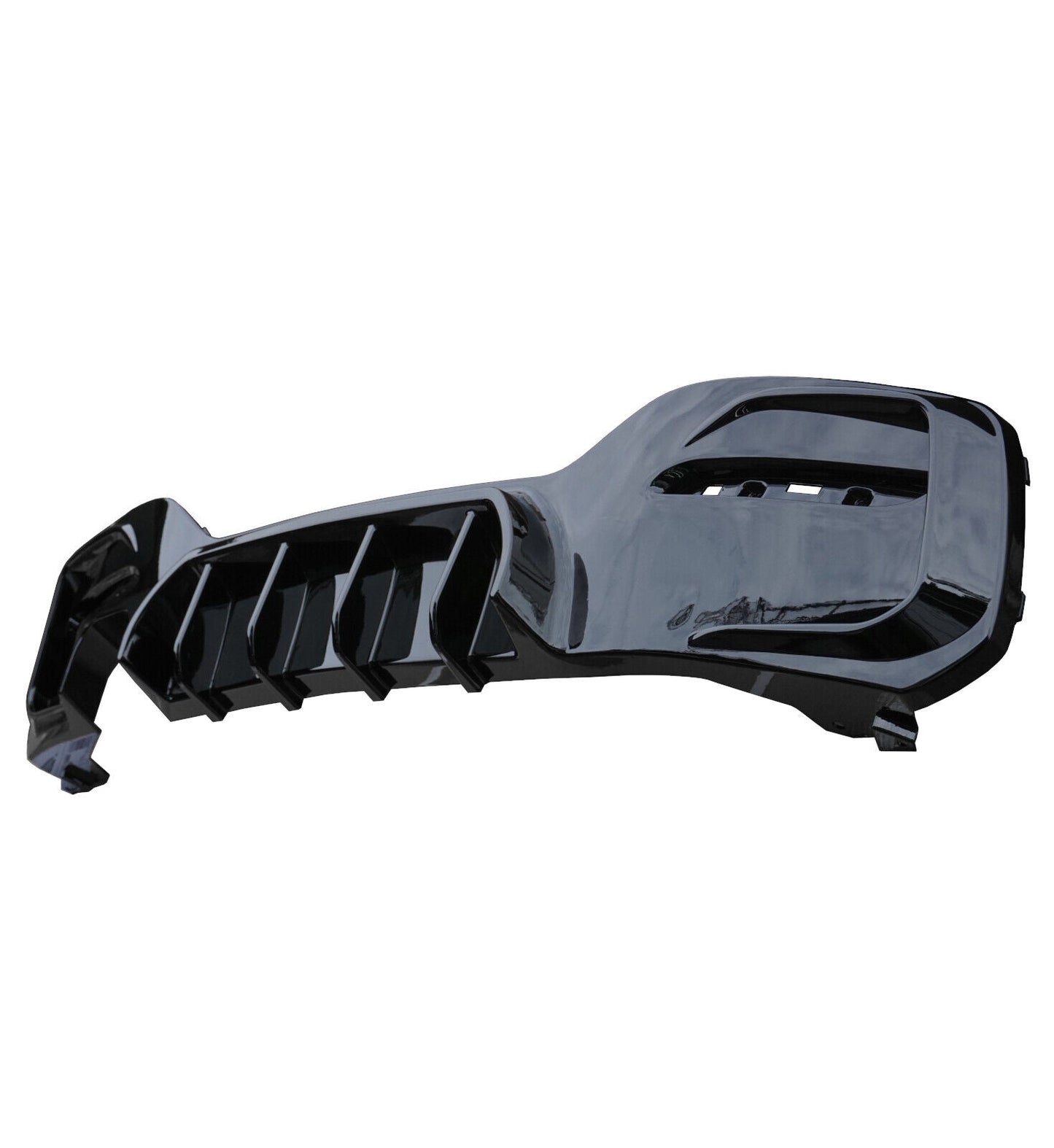 BMW 1 Series F20 F21 LCI Rear Diffuser Gloss Black - Twin Tip Left Twin Exit | OEM Style ABS Rear Bumper Valance (125d/125i 2015-2019)