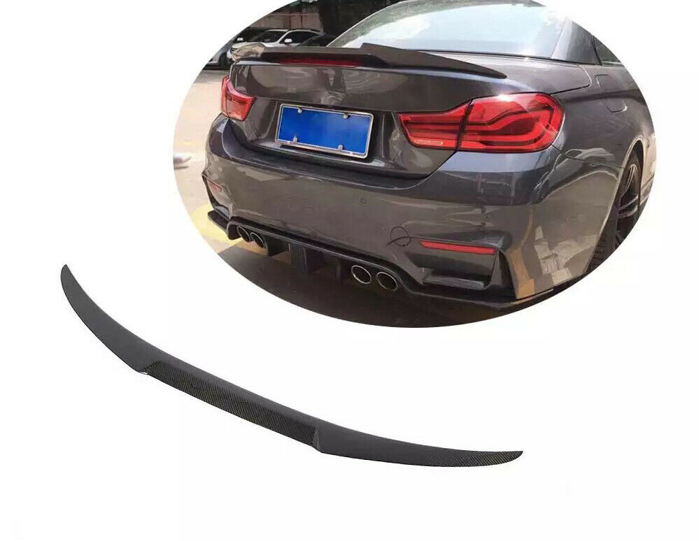 BMW M4 F83 Convertible & 4 Series F33 Convertible Carbon Fibre Ducktail Spoiler  V Style High Kick Boot Lip Rear Spoiler | UK Stock