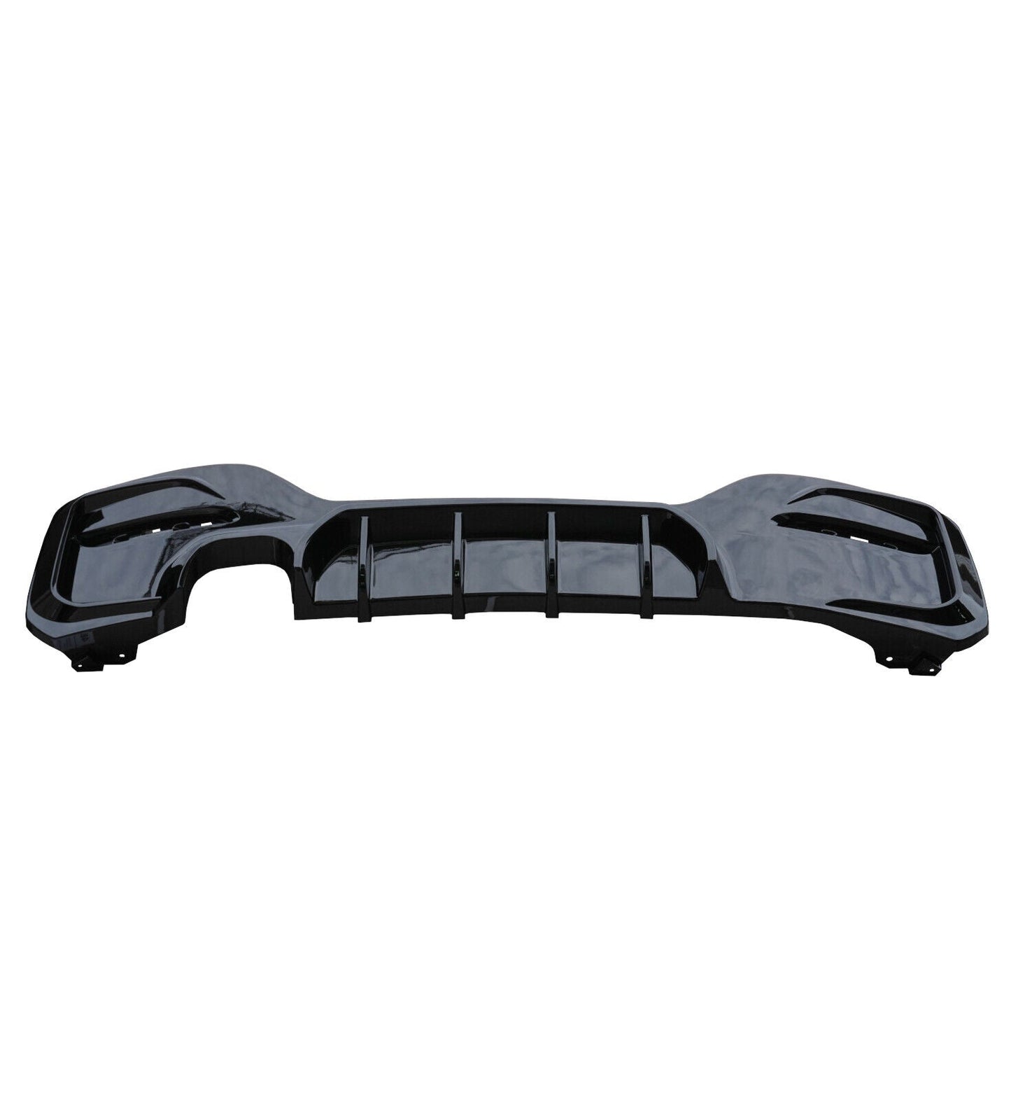 BMW 1 Series F20 F21 LCI Rear Diffuser Gloss Black - Twin Tip Left Twin Exit | OEM Style ABS Rear Bumper Valance (125d/125i 2015-2019)