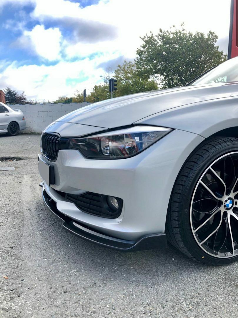 BMW 3 Series F30 F35 Saloon/Sedan Front Lower Lip Spoiler Splitter Chin Spoiler – Gloss/Piano Black – Non M Sport Standard/SE Base Bumper – 2012-2019 LCI & 2012-2014 Pre-LCI – Front Valance/Aero Apron Add-On