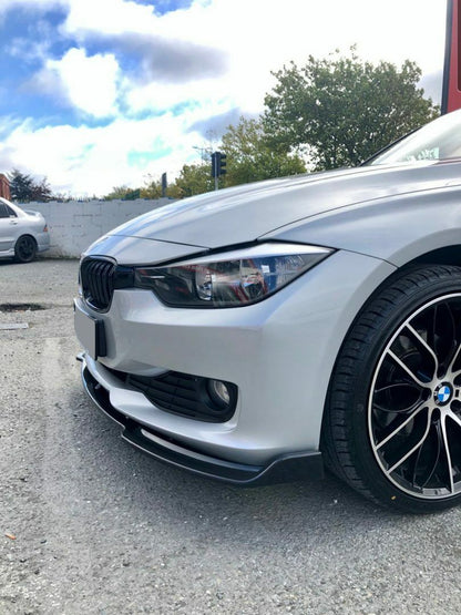 BMW 3 Series F30 F35 Saloon/Sedan Front Lower Lip Spoiler Splitter Chin Spoiler – Gloss/Piano Black – Non M Sport Standard/SE Base Bumper – 2012-2019 LCI & 2012-2014 Pre-LCI – Front Valance/Aero Apron Add-On