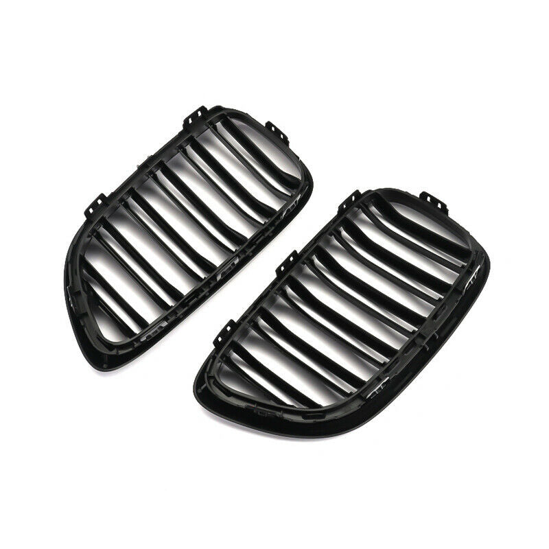 BMW 2 Series F22 F23 2012-2018 Gloss Black Twin Slat Front Kidney Grilles Pair  Coupe & Convertible  De-Chrome Upgrade  UK Stock Fast Delivery