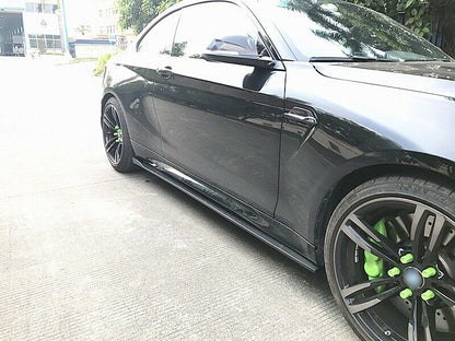 BMW M2 F87 & M2 Competition F87 (M2C) Carbon Fibre/Carbon Fiber Side Skirts – Full-Length Aero Side Skirt Extensions with Rear Flick – Rocker/Sill Extensions, Side Splitters/Side Blades/Side Lips – OEM+ Fitment 2016-2021