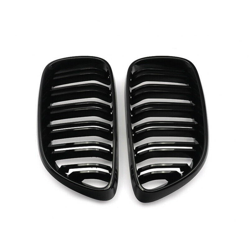 BMW 2 Series F22 F23 2012-2018 Gloss Black Twin Slat Front Kidney Grilles Pair  Coupe & Convertible  De-Chrome Upgrade  UK Stock Fast Delivery