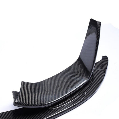 BMW M3 F80 / M4 F82 F83 Carbon Fibre (Carbon Fiber) Front Splitter & Lip Kit - M Performance Style 3-Piece Chin Spoiler, End Blades/Aprons | Front Bumper Lip/Valance | OEM+ Fit | F8X | UK Stock, Free 2-Day Shipping | Front Skirt/Extension