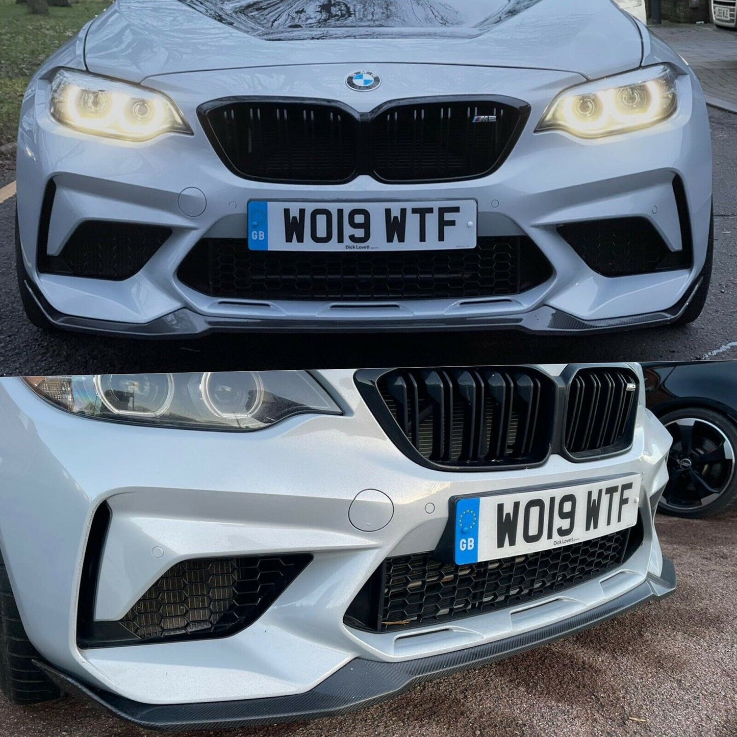BMW M2 & M2 Competition (M2 Comp) F87 Carbon Fibre/Carbon Fiber CS Style/CS Look Front Splitter / Front Lip Spoiler - Chin Spoiler Bumper Lip Aero Add-On - Performance Lower Valance Air Dam - UK Stock, Fast Free Delivery