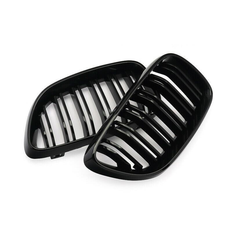 BMW 2 Series F22 F23 2012-2018 Gloss Black Twin Slat Front Kidney Grilles Pair  Coupe & Convertible  De-Chrome Upgrade  UK Stock Fast Delivery