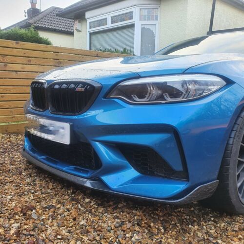 BMW M2 & M2 Competition (M2 Comp) F87 Carbon Fibre/Carbon Fiber CS Style/CS Look Front Splitter / Front Lip Spoiler - Chin Spoiler Bumper Lip Aero Add-On - Performance Lower Valance Air Dam - UK Stock, Fast Free Delivery