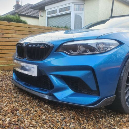 BMW M2 & M2 Competition (M2 Comp) F87 Carbon Fibre/Carbon Fiber CS Style/CS Look Front Splitter / Front Lip Spoiler - Chin Spoiler Bumper Lip Aero Add-On - Performance Lower Valance Air Dam - UK Stock, Fast Free Delivery