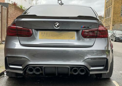 BMW M3 F80 & 3 Series F30 Saloon Carbon Fibre Rear Spoiler  PSM Style High-Kick Ducktail Boot/Trunk Lip