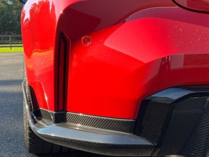 BMW M3 G80 (2020+) Carbon Fiber Rear Diffuser 3pc Kit w/ Corner Fins/Spats | Rear Valance/Splitter, Lower Bumper Insert | Gloss Genuine Carbon, OEM-Style Fit | Saloon/Sedan | Performance Aero Upgrade | UK Stock, Free 2-Day Shipping