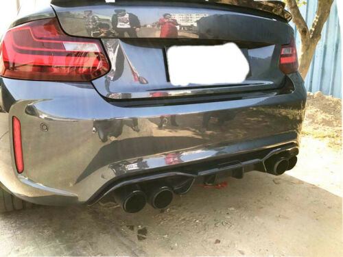 BMW M2 F87 & M2 Competition (M2C) AK Style Carbon Fibre/Carbon Fiber Finned Rear Diffuser – Rear Lower Valance/Splitter/Apron Bumper Insert Undertray – Gloss Performance Finish – UK Stock, Fast Delivery