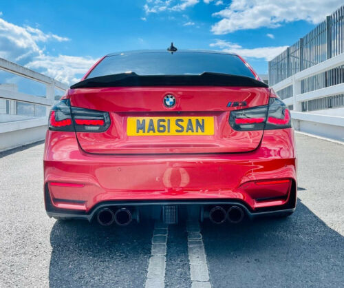 BMW M3 M4 F80 F82 F83 2014-2020 Gloss Carbon Fibre/Fiber Rear Diffuser Valance Splitter, F8X M Performance Style with Centre/Center F1 LED Rain/Brake/Fog Light, OEM+ Fit, Rear Bumper Insert for Saloon/Coupe/Convertible – UK Stock, Fast 2 Day Shipping